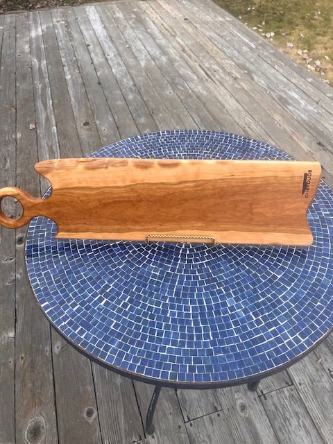 Long Rustic Cherry Wood Board with Sap Wood and Live Edge - Chefdude Boards