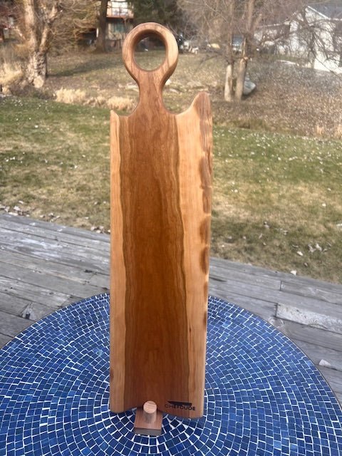 Long Rustic Cherry Wood Board with Sap Wood and Live Edge - Chefdude Boards
