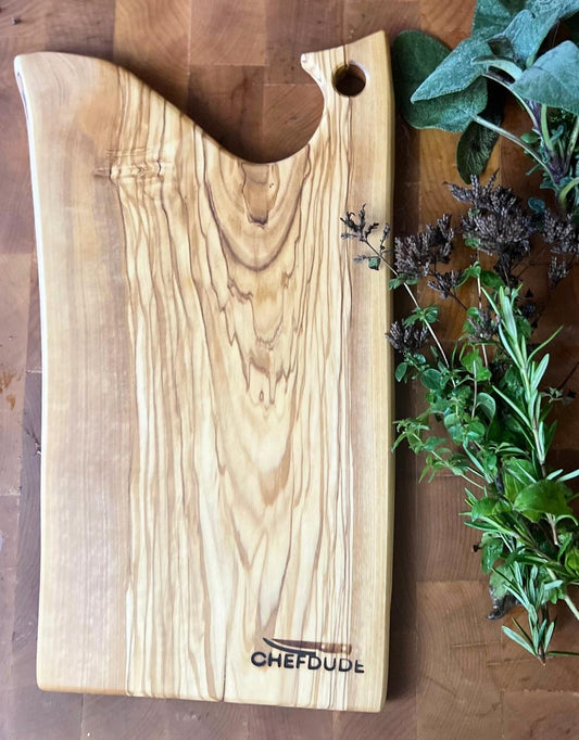 Olive Wood Cutting Board with Handle - Chefdude Boards
