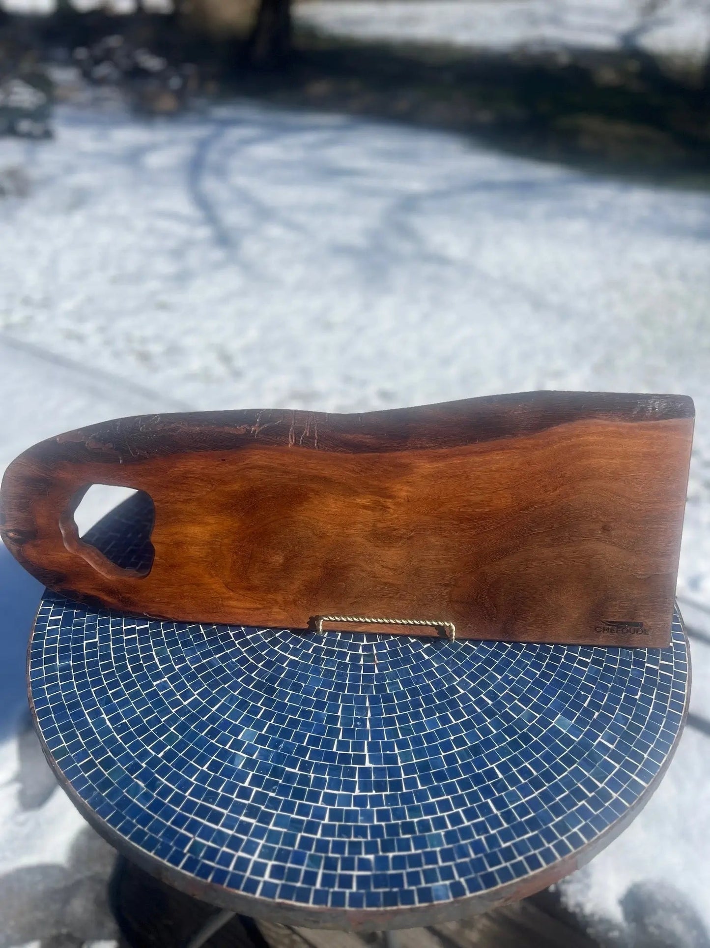Oregon Black Walnut Signature Live Edge Serving Board – Natural Character - Chefdude Boards