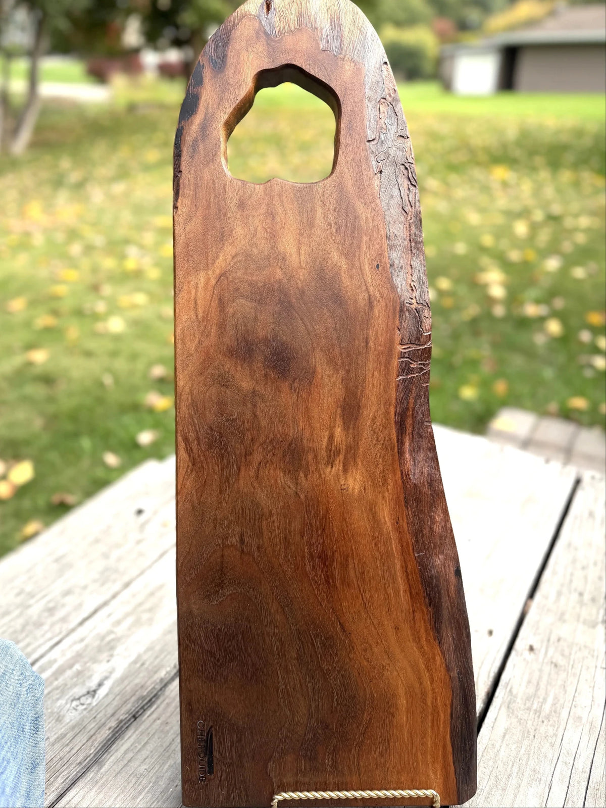 Oregon Black Walnut Signature Live Edge Serving Board – Natural Character - Chefdude Boards