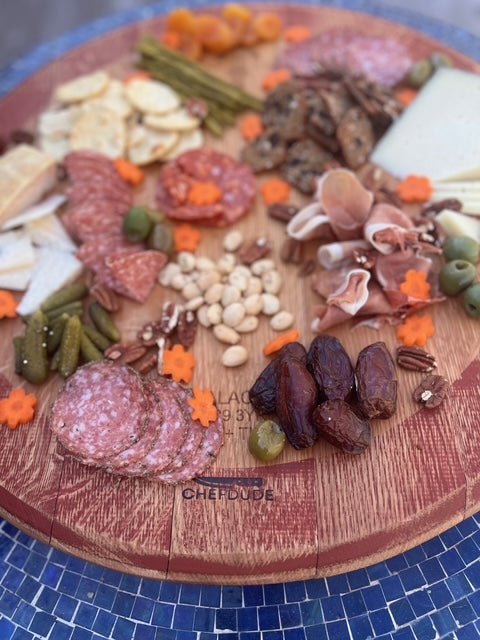 Reclaimed Wine Barrel Head Lazy Susan - Chefdude Boards