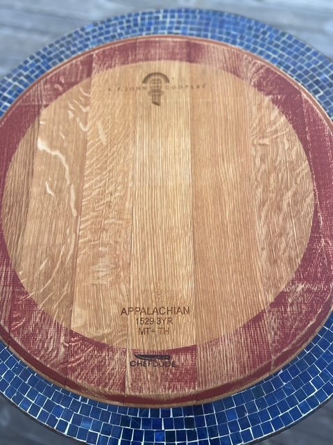 Reclaimed Wine Barrel Head Lazy Susan - Chefdude Boards