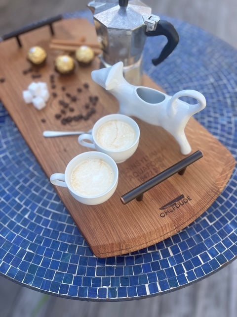 Reclaimed Wine Barrel Head Serving Tray - Chefdude Boards
