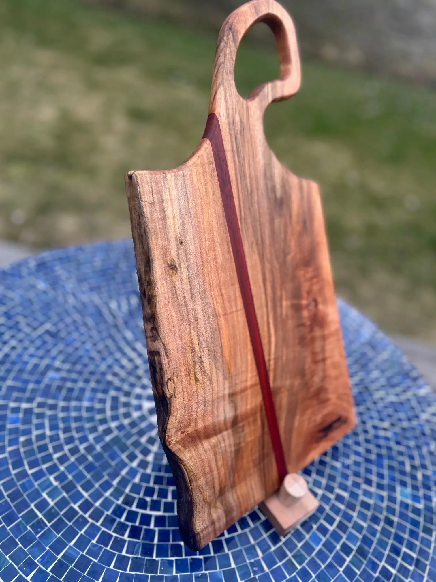Redline 3 - Spalted Maple and Padauk with Live Edge - Chefdude Boards