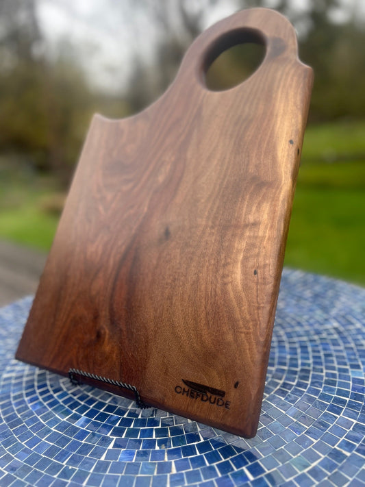 Signature Series: Black Walnut Shoulder Board with Circular Handle - Chefdude Boards