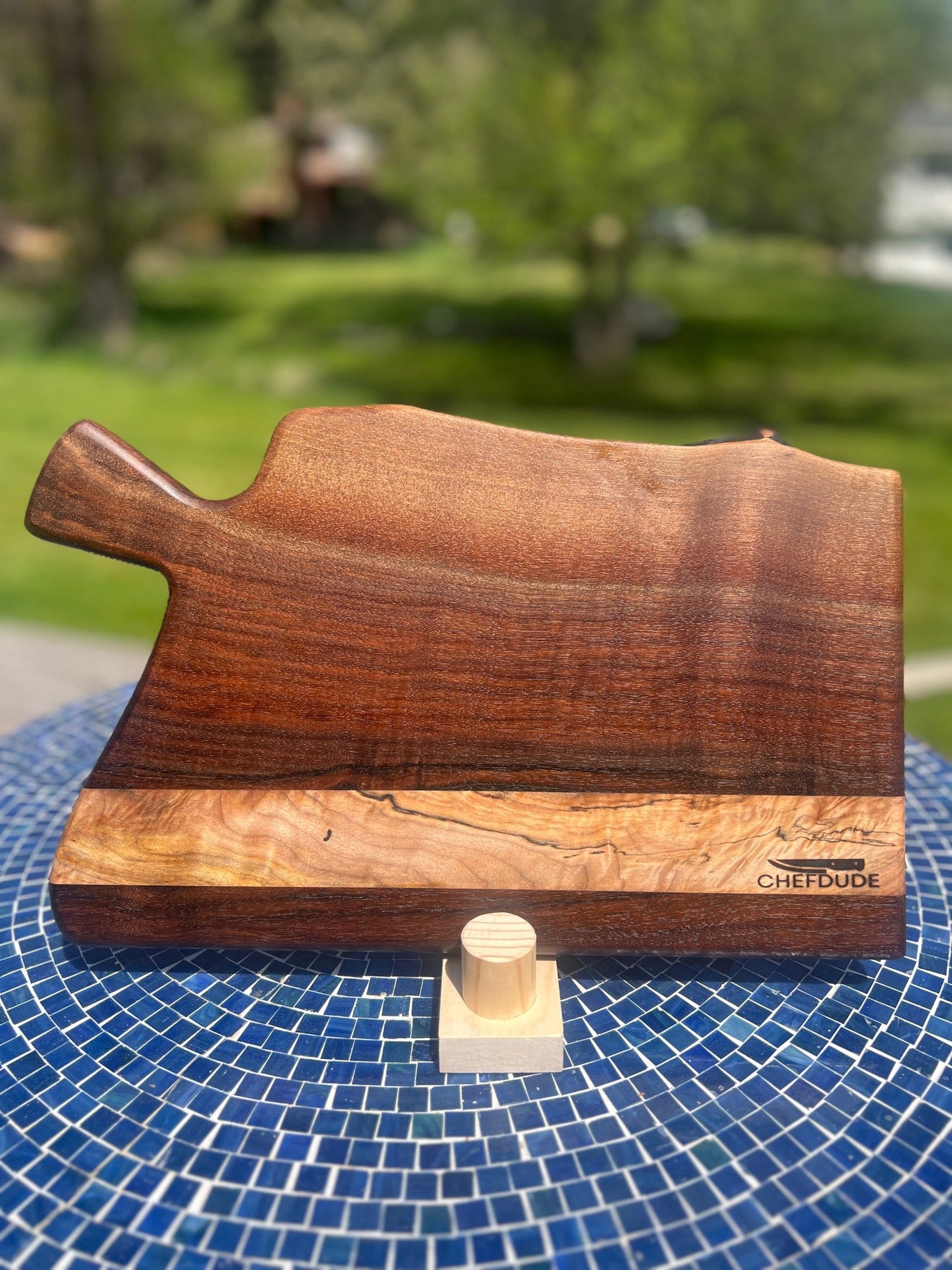 Signature Series: Black Walnut & Spalted Maple Serving Board - Chefdude Boards