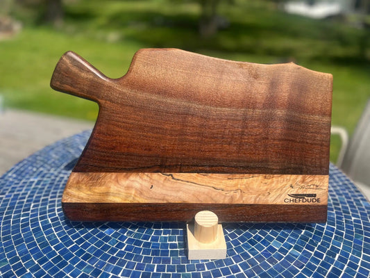 Signature Series: Black Walnut & Spalted Maple Serving Board - Chefdude Boards