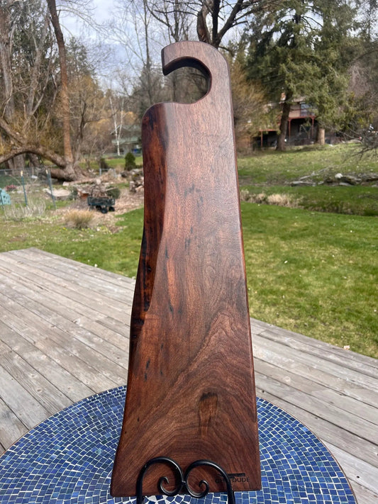 Signature Series: Long Oregon Black Walnut Charcuterie Board with Cane Handle - Chefdude Boards