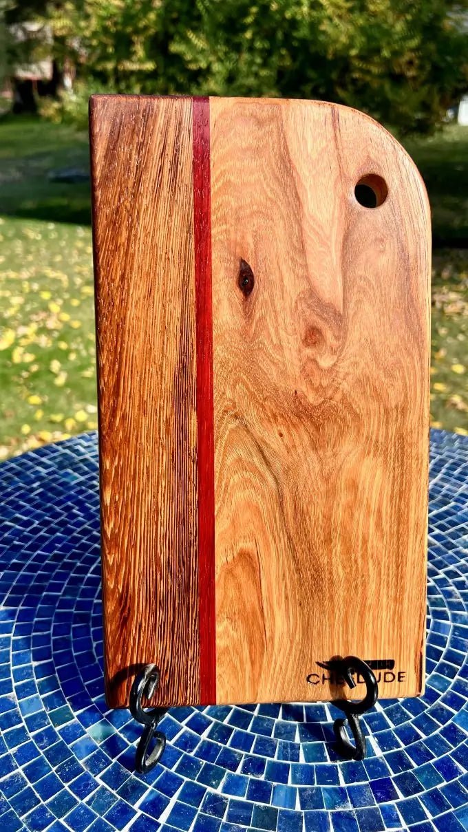 Small Composition 488 - Hickory, Wenge and Padauk - Chefdude Boards