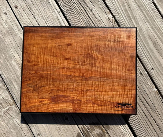 Spalted Curly Maple Chopping Block — Yakisugi Edges - Chefdude Boards