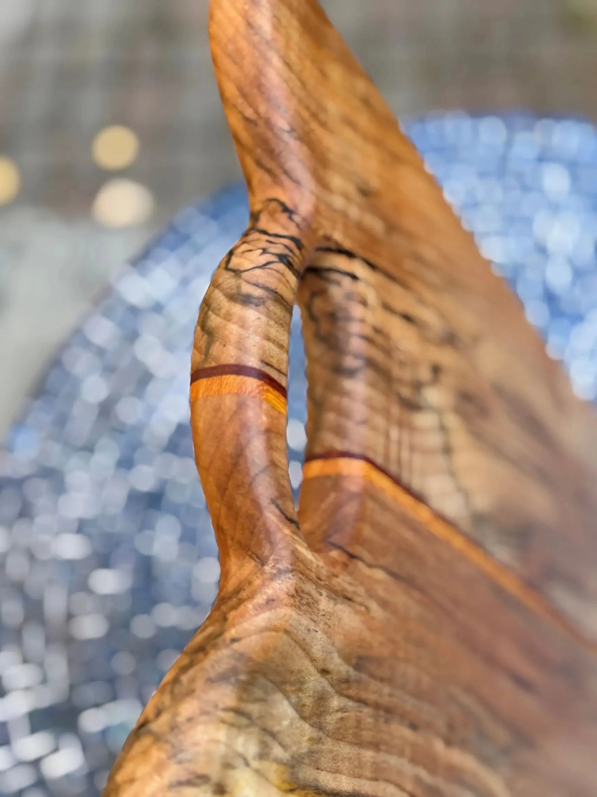 Spalted Maple Serving Board – Purpleheart & Osage Orange Accents - Chefdude Boards