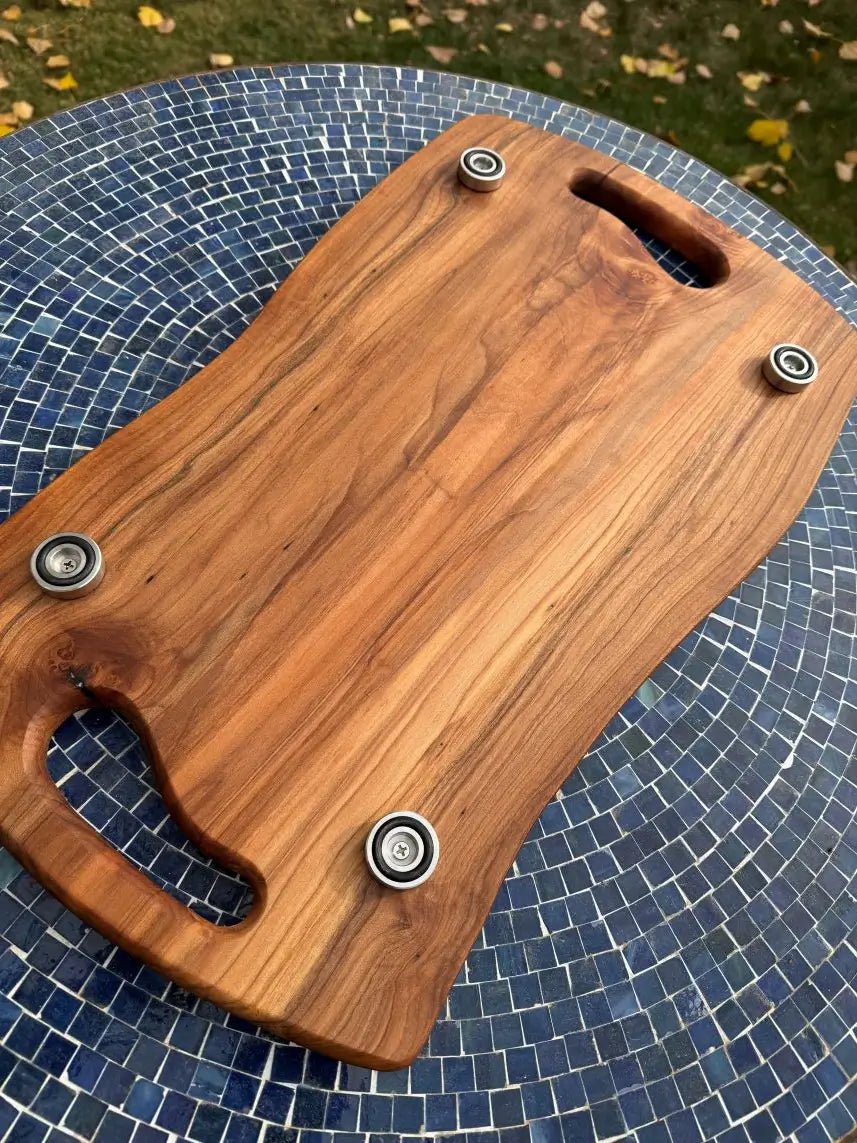 Spalted Maple Serving Tray – Live Edges & Sculpted Handholds - Chefdude Boards