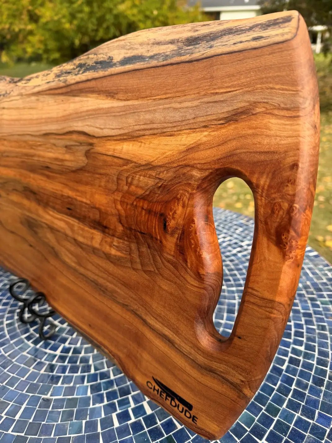 Spalted Maple Serving Tray – Live Edges & Sculpted Handholds - Chefdude Boards