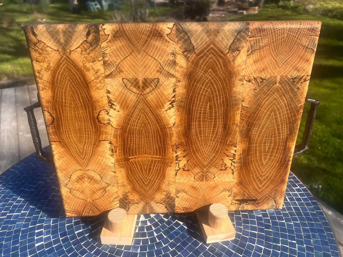 Spalted White Oak Chopping Block - Chefdude Boards