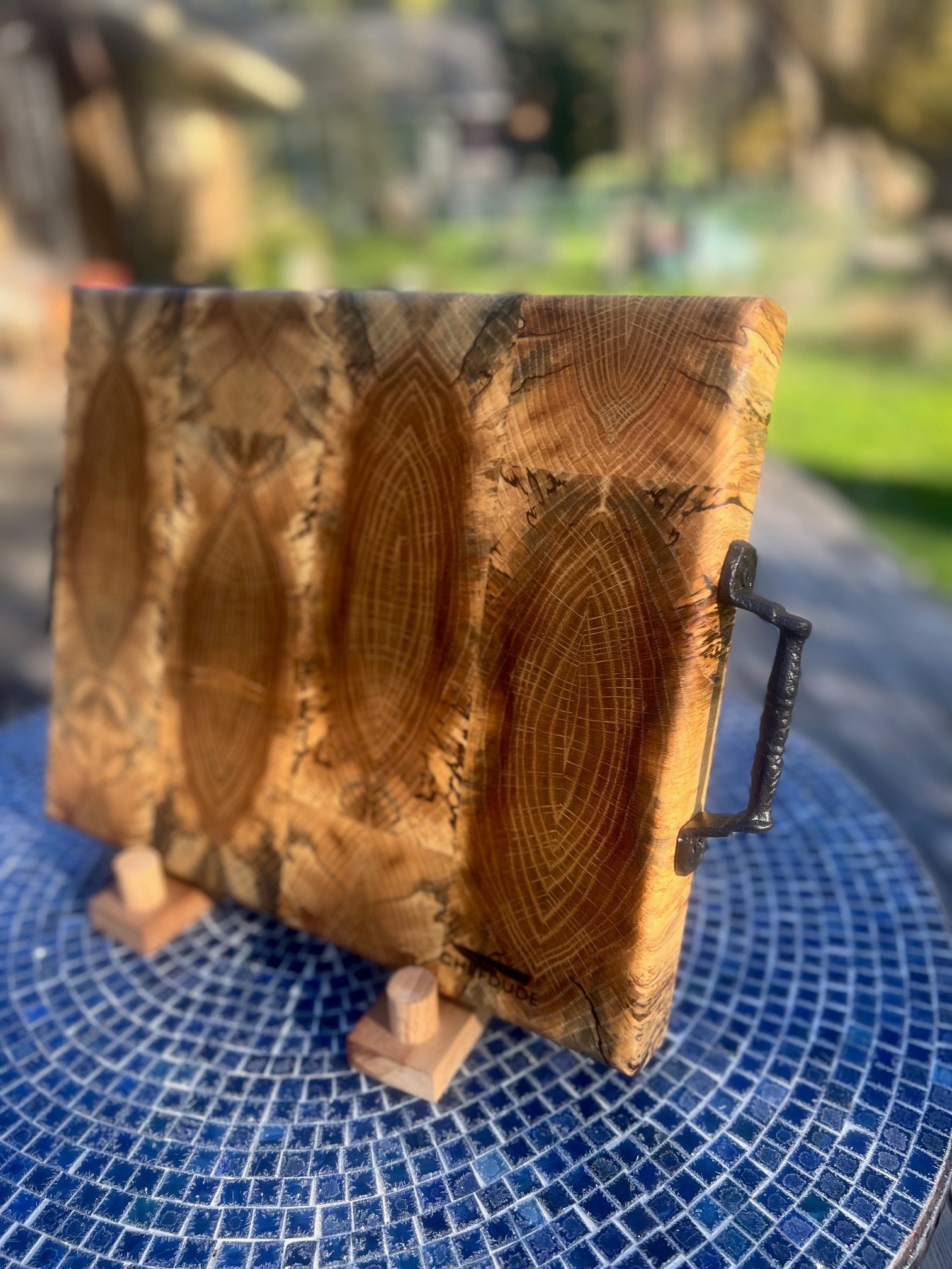 Spalted White Oak Chopping Block - Chefdude Boards