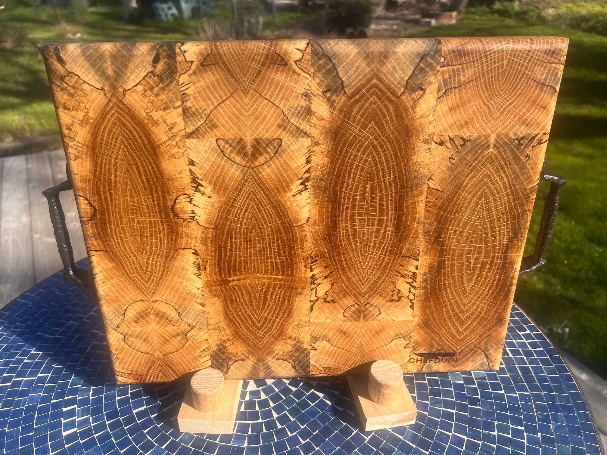 Spalted White Oak Chopping Block - Chefdude Boards