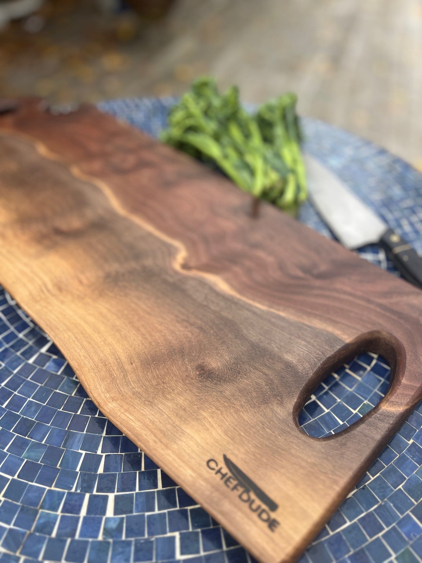 The Heirloom — Black Walnut Dual - Handle Charcuterie Board - Chefdude Boards