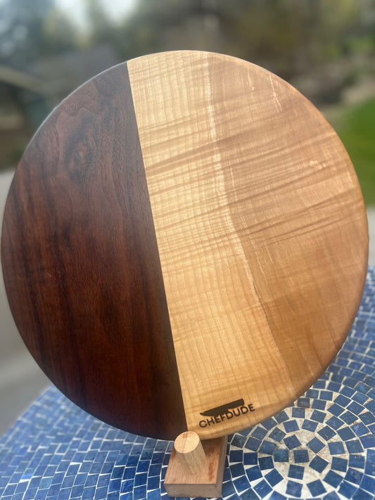 The Meridian - Black Walnut & Figured Maple - Chefdude Boards
