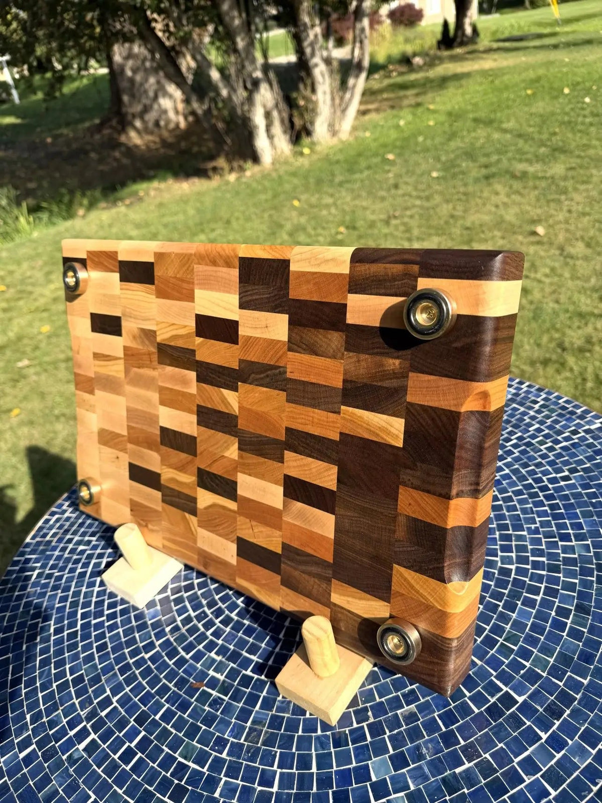 Walnut, Maple + Cherry Ombré Chopping Block - Chefdude Boards