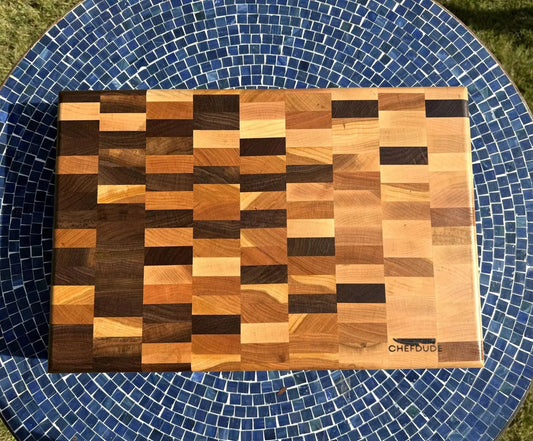 Walnut, Maple + Cherry Ombré Chopping Block - Chefdude Boards