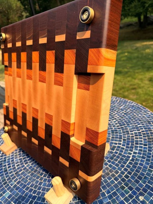 Walnut, Maple & Osage Orange End-Grain Chopping Block - Chefdude Boards