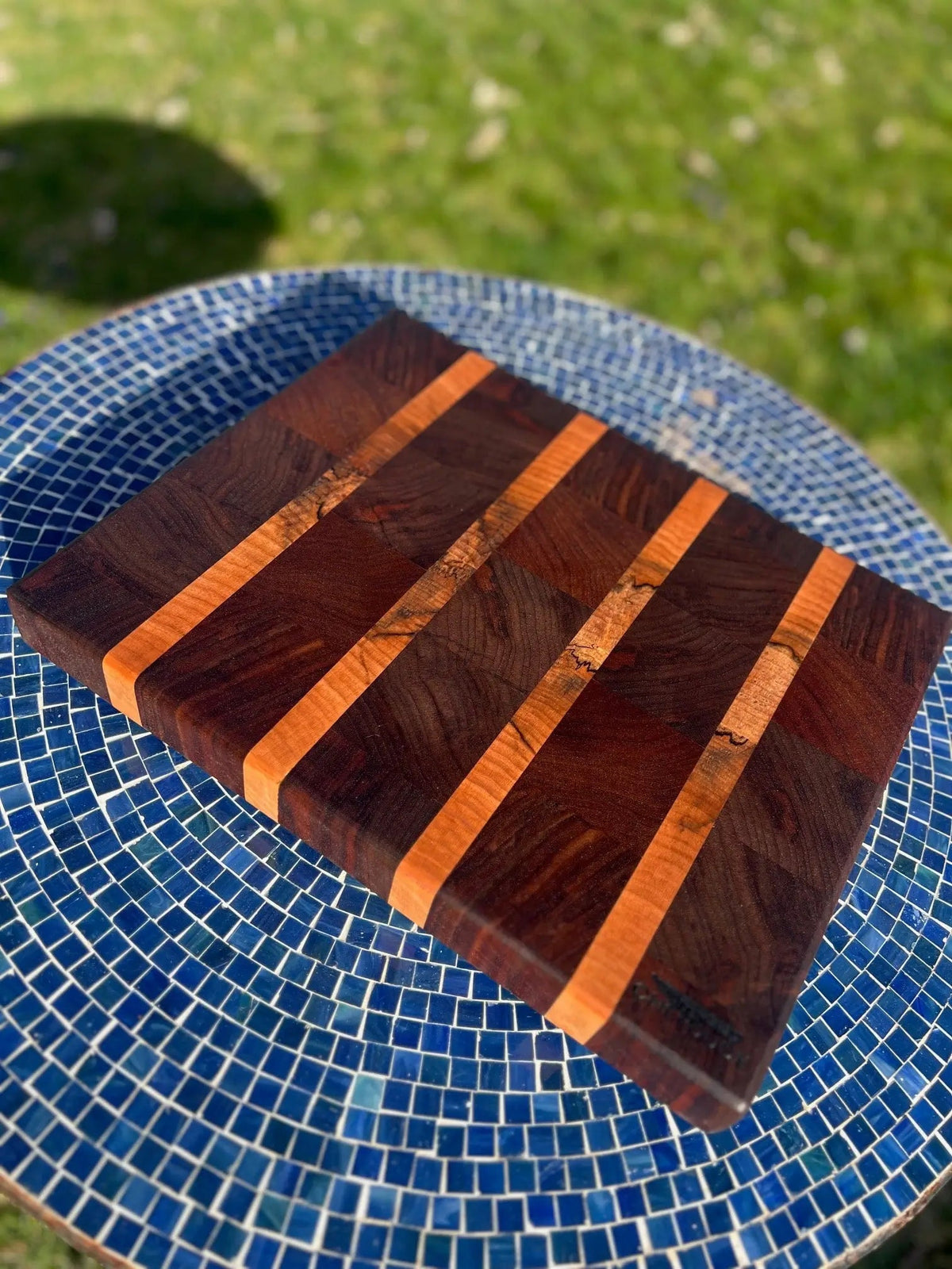 Walnut & Spalted Maple Chopping Block - Chefdude Boards