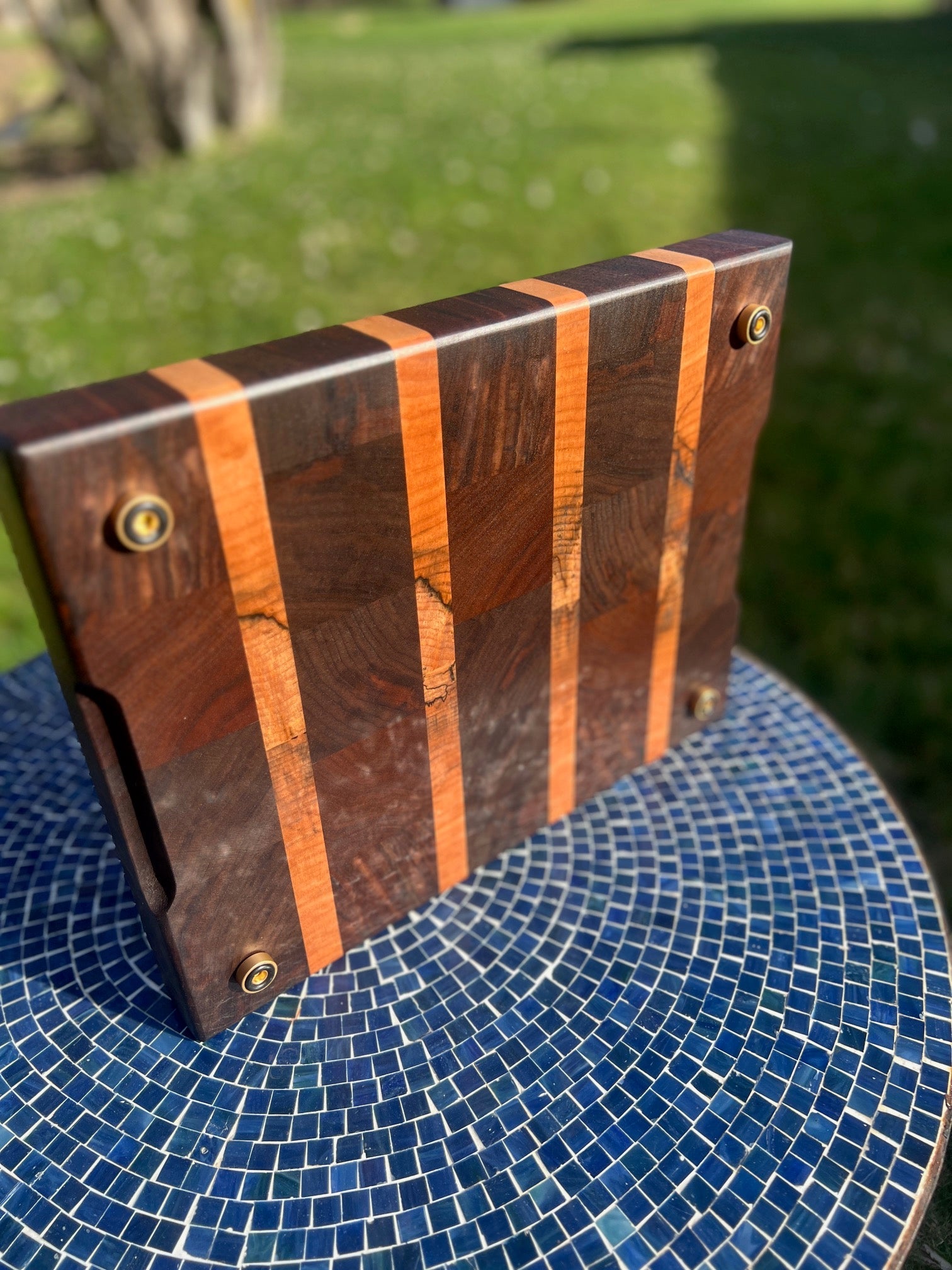 Walnut & Spalted Maple Chopping Block - Chefdude Boards