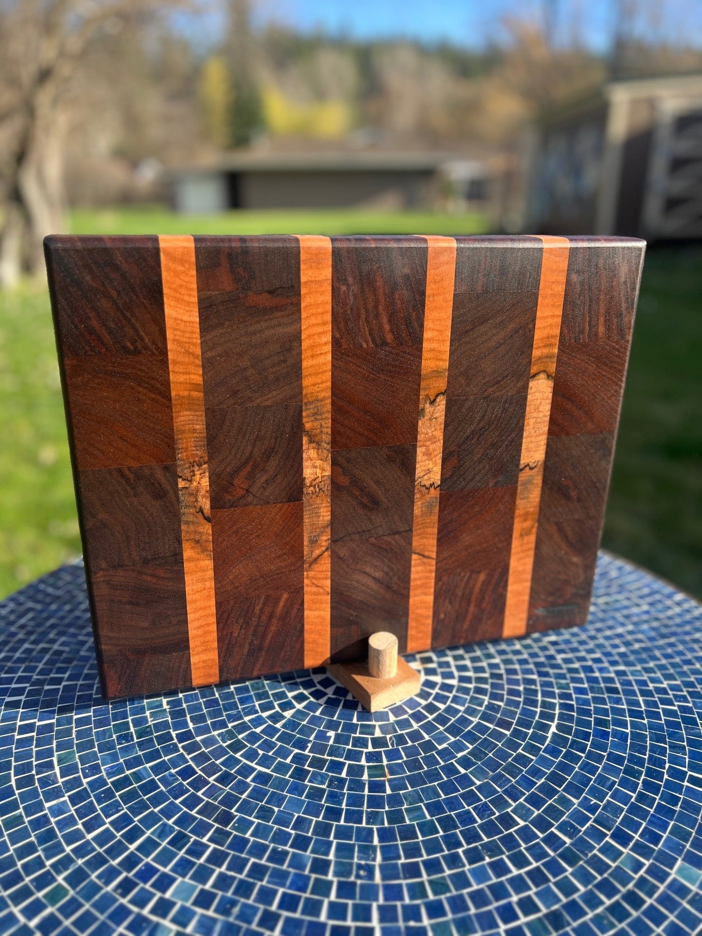 Walnut & Spalted Maple Chopping Block - Chefdude Boards