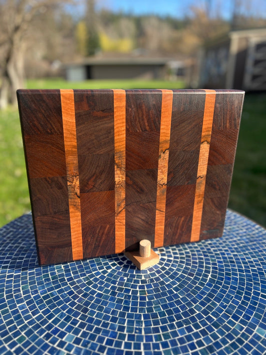 Walnut & Spalted Maple Chopping Block - Chefdude Boards