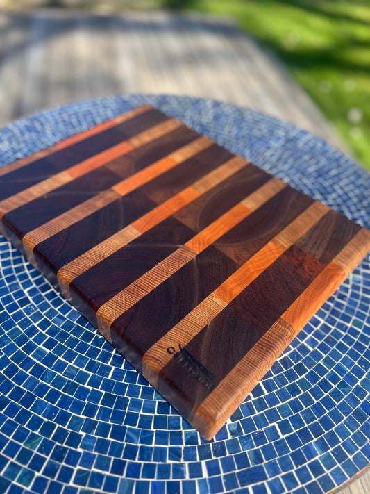 Walnut, White Oak and Maple Chopping Block - Chefdude Boards