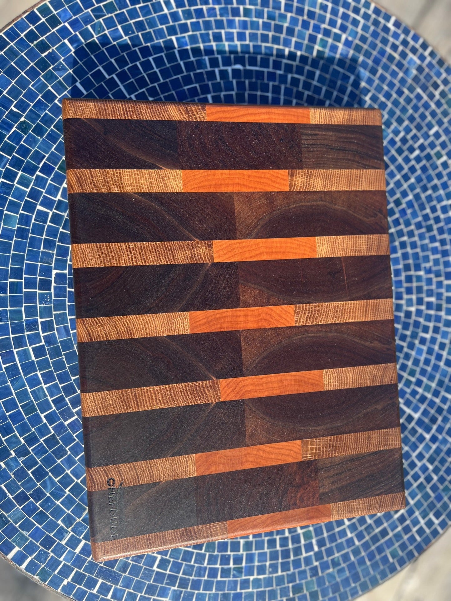 Walnut, White Oak and Maple Chopping Block - Chefdude Boards