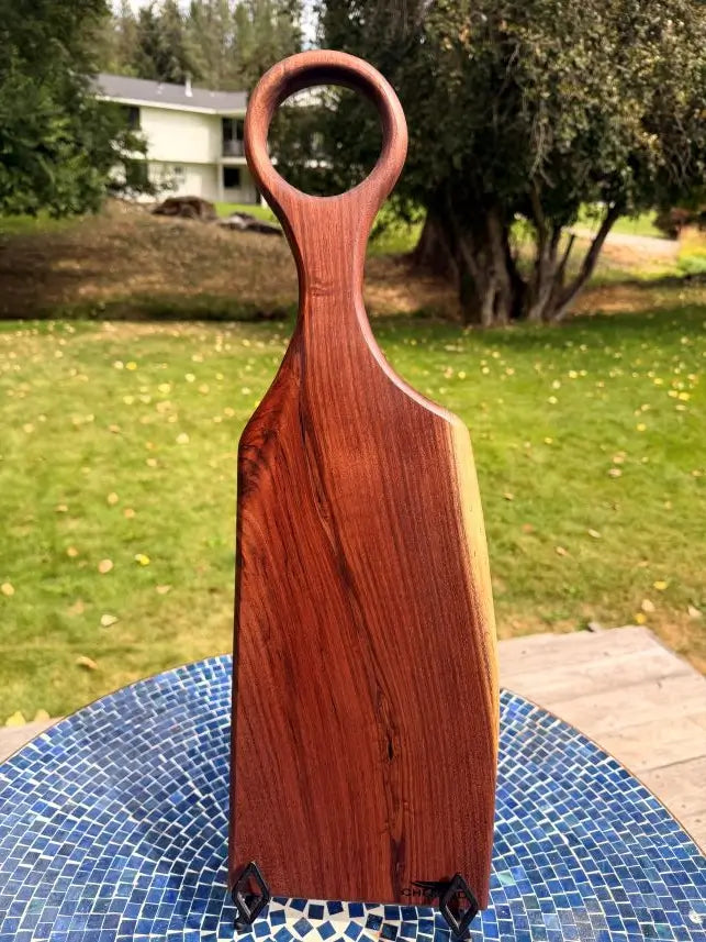 Black Walnut Live Edge Serving Board with Ring Handle